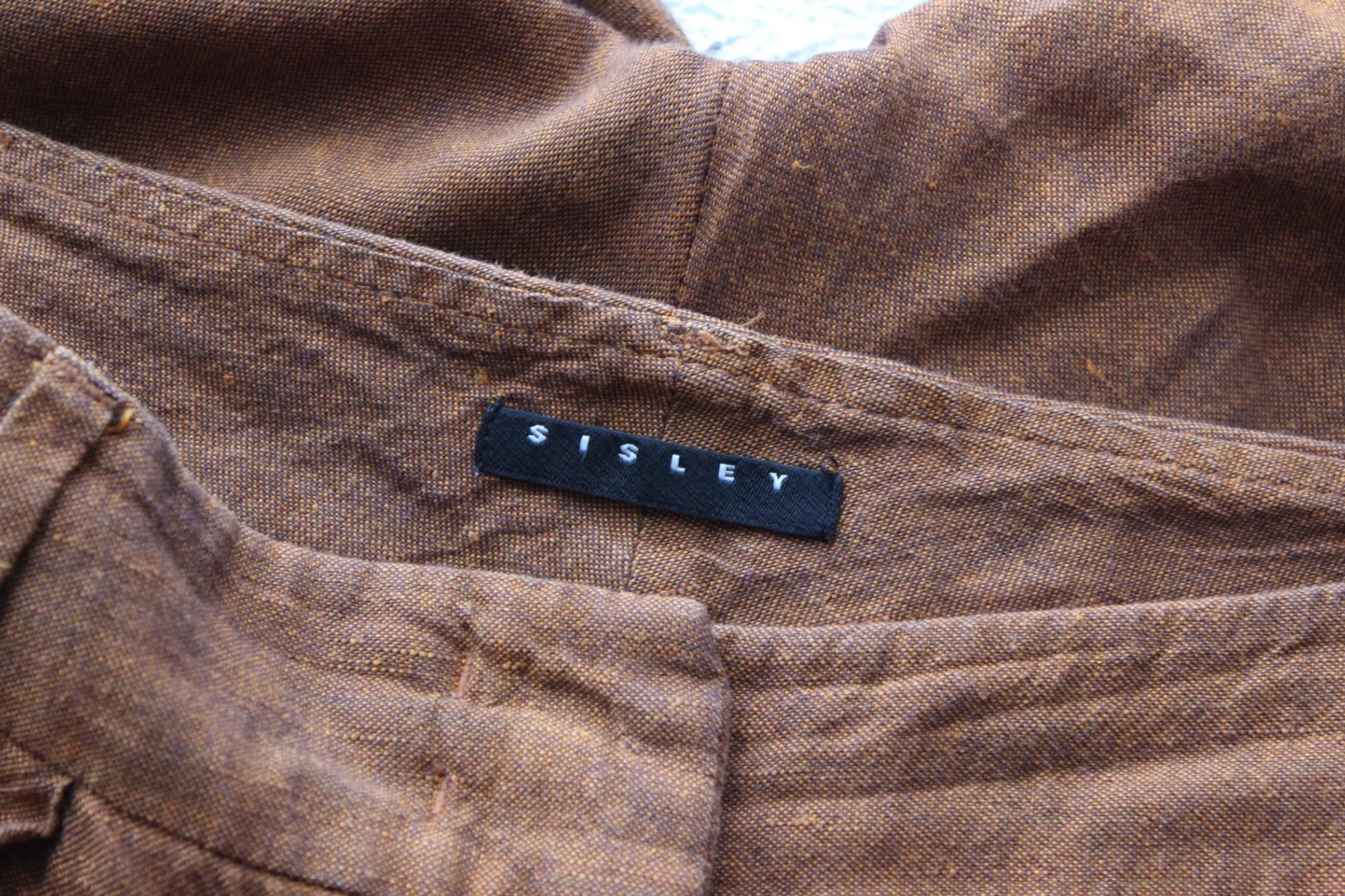 2000s Terracotta Linen Relaxed Bermuda Shorts by Sisley