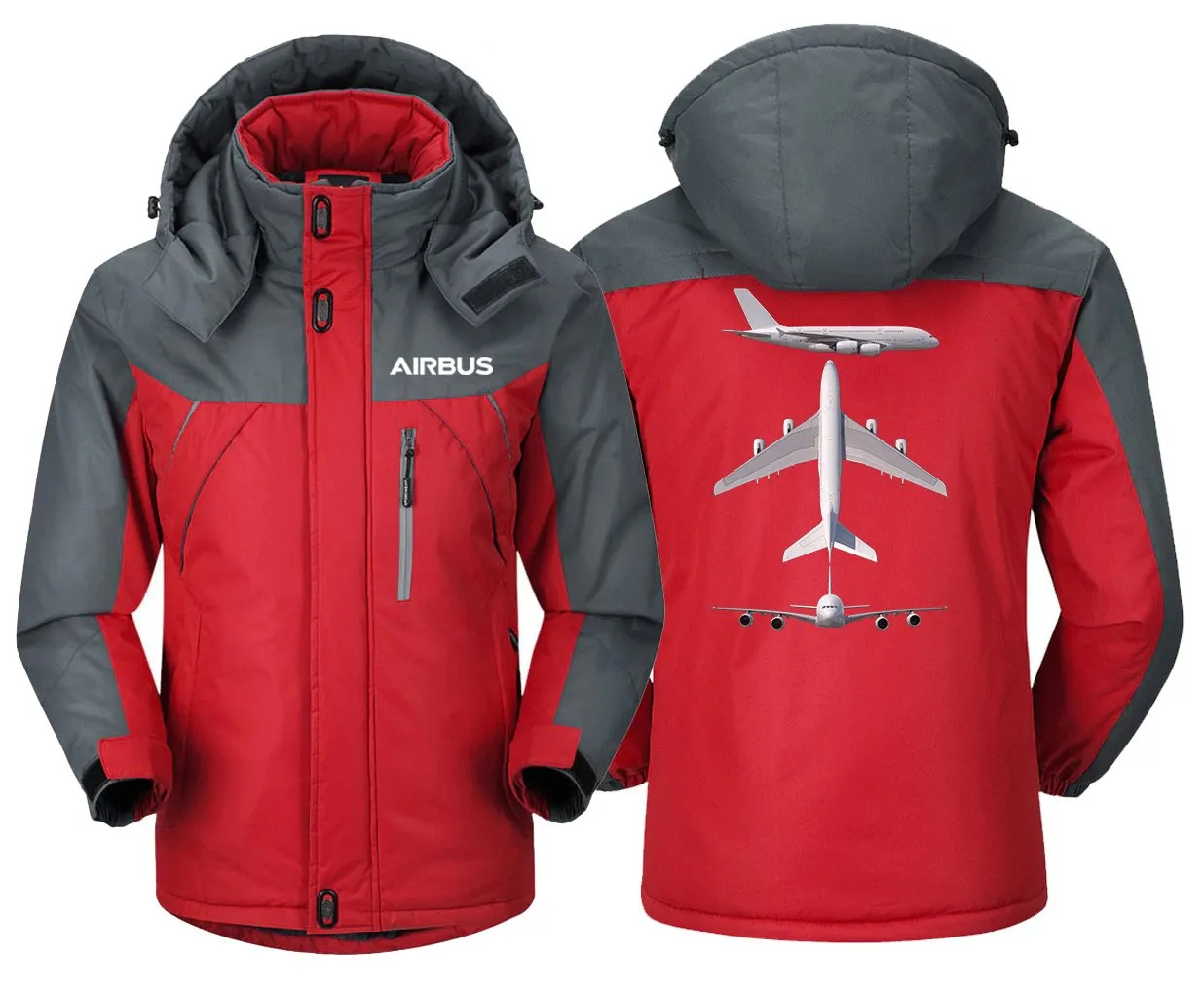 Airbus A380 Winter Jacket - Water-Resistant, Snow & Wind Resistant, Unique Design, Slim Fit