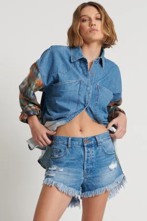 Ciao Blue Outlaws Mid Length Denim Short