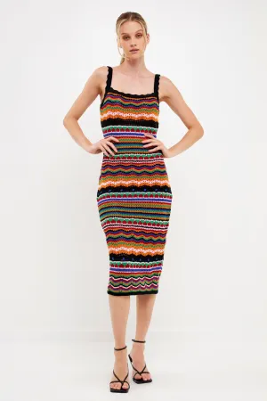 Crochet Multi Color Maxi Dress