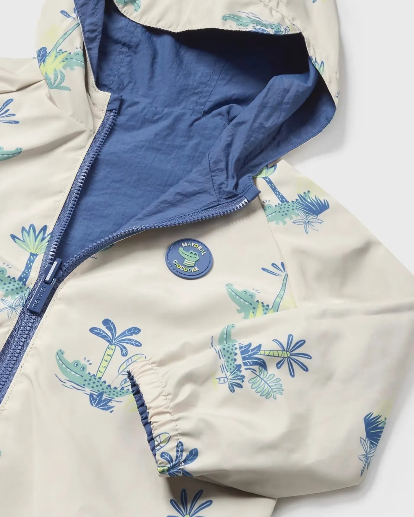 Crocodile Palm & Navy Reversible Windbreaker