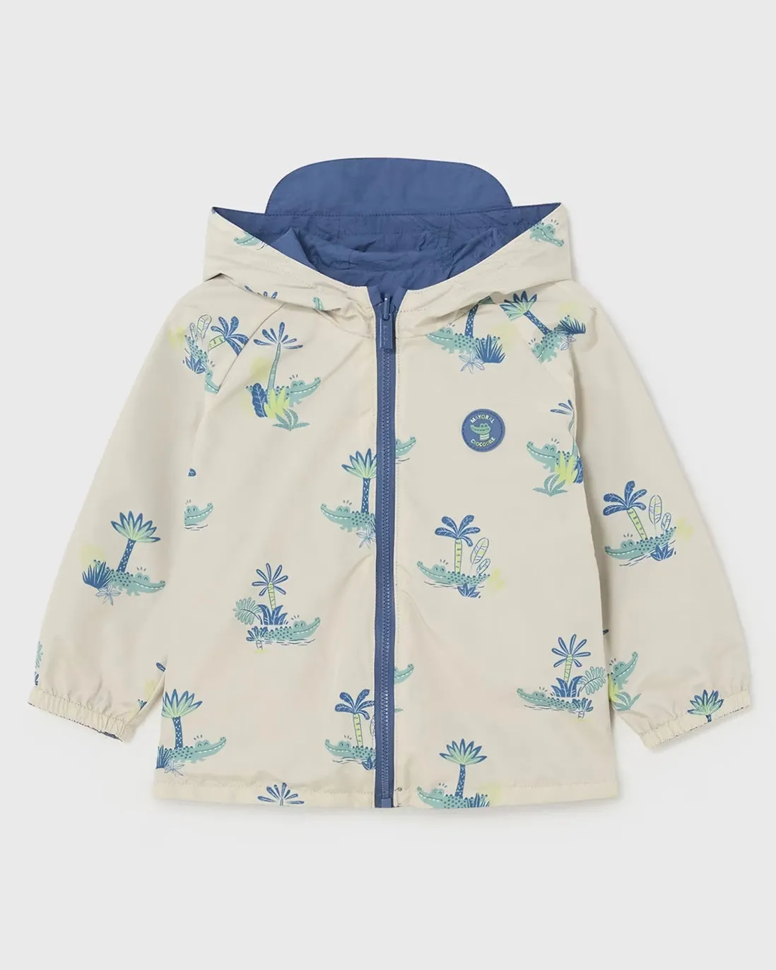 Crocodile Palm & Navy Reversible Windbreaker