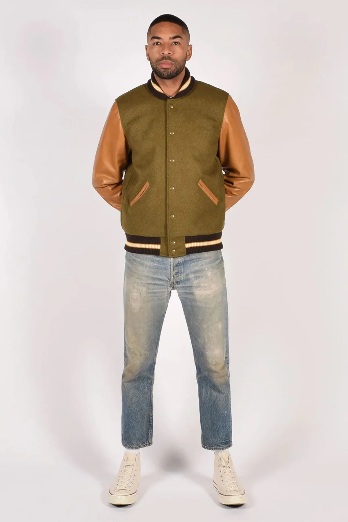 Dehen1920 - Varsity Jacket - Loden / Rust