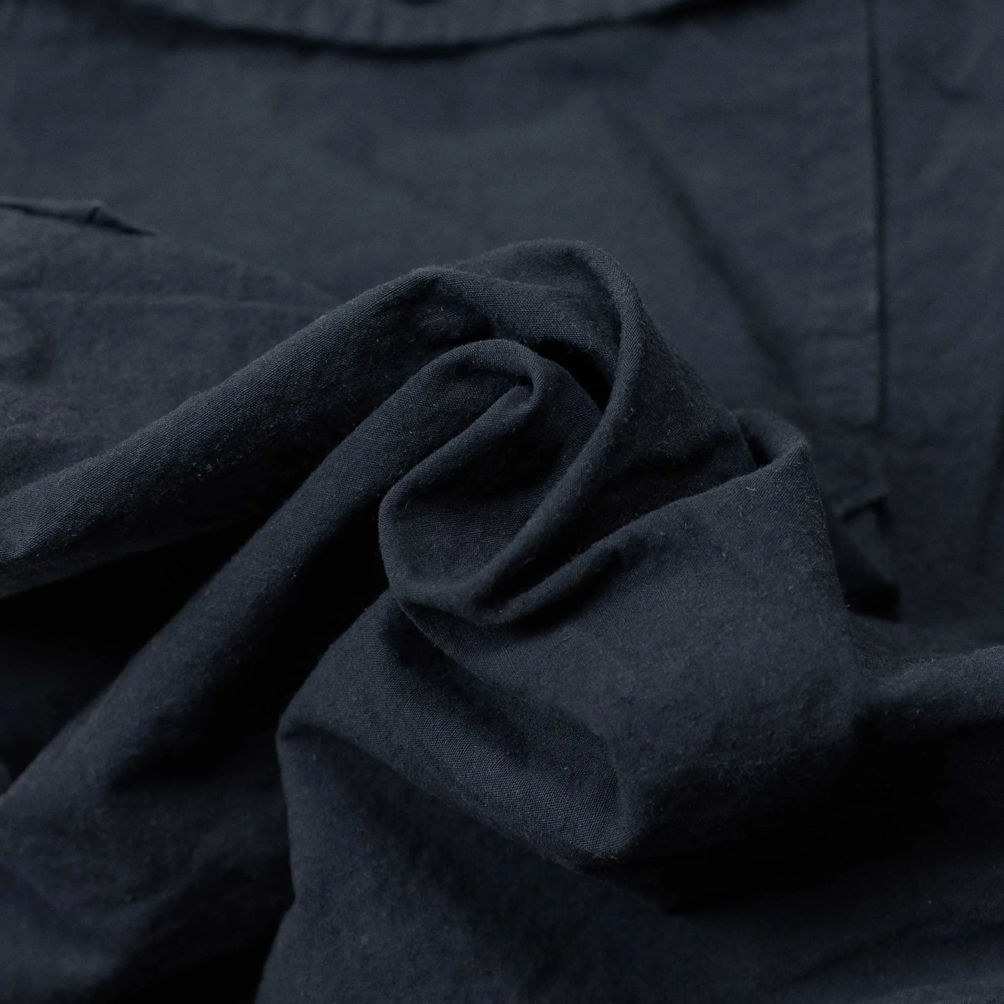 Drawstring baker pants in garment dyed navy cotton hemp