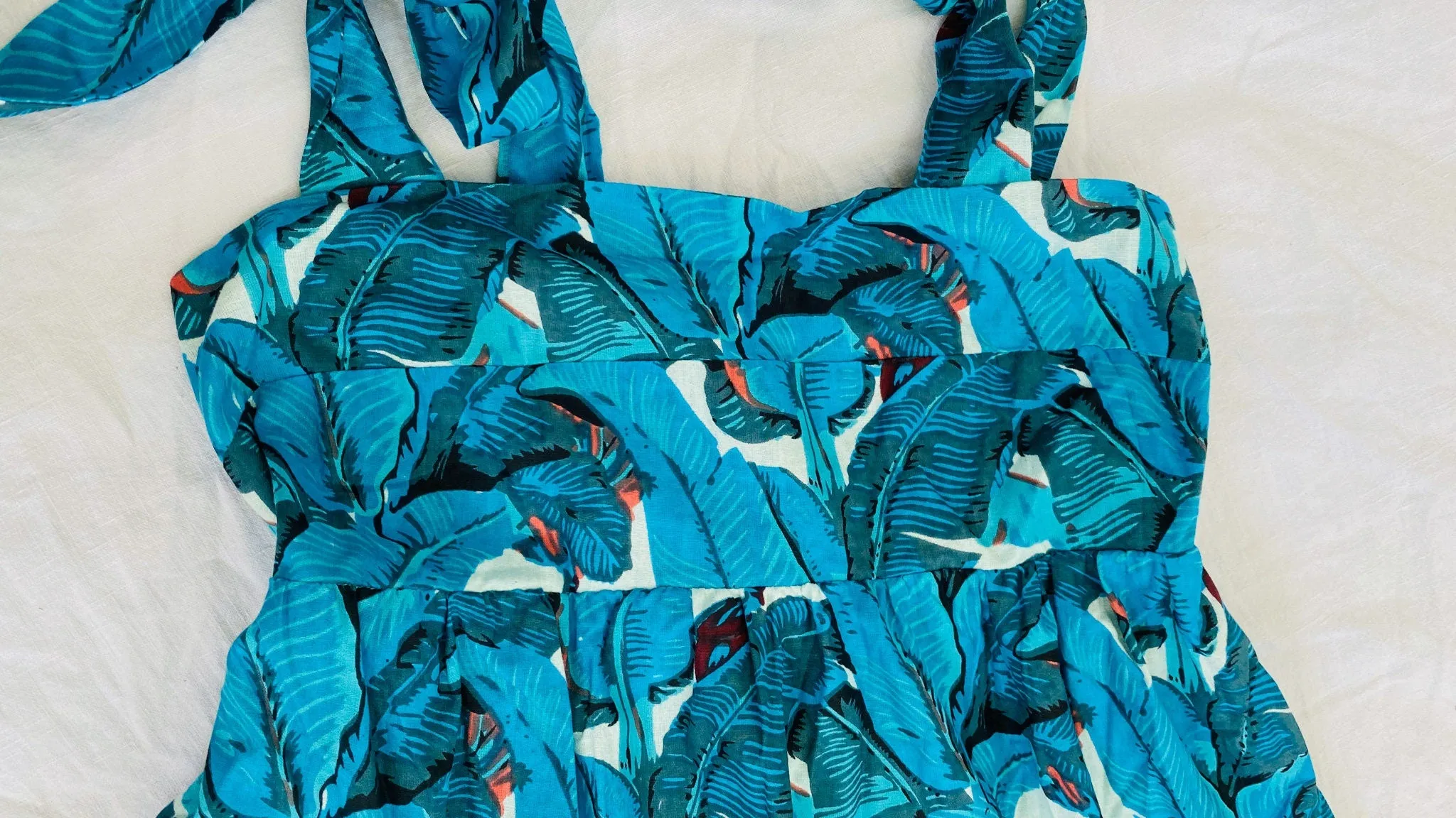 Fantastic Block Print Maxi Dress. Banana Leaf Print