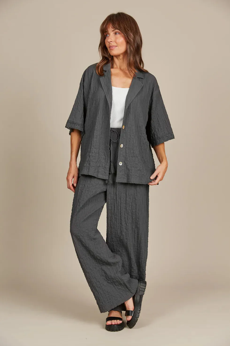 FLEUR SHIRT- GRAPHITE