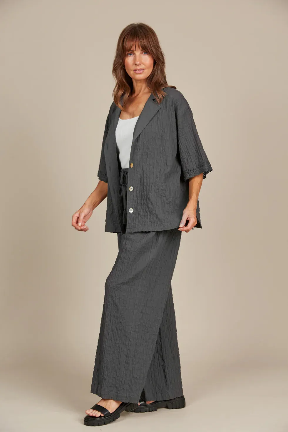 FLEUR SHIRT- GRAPHITE