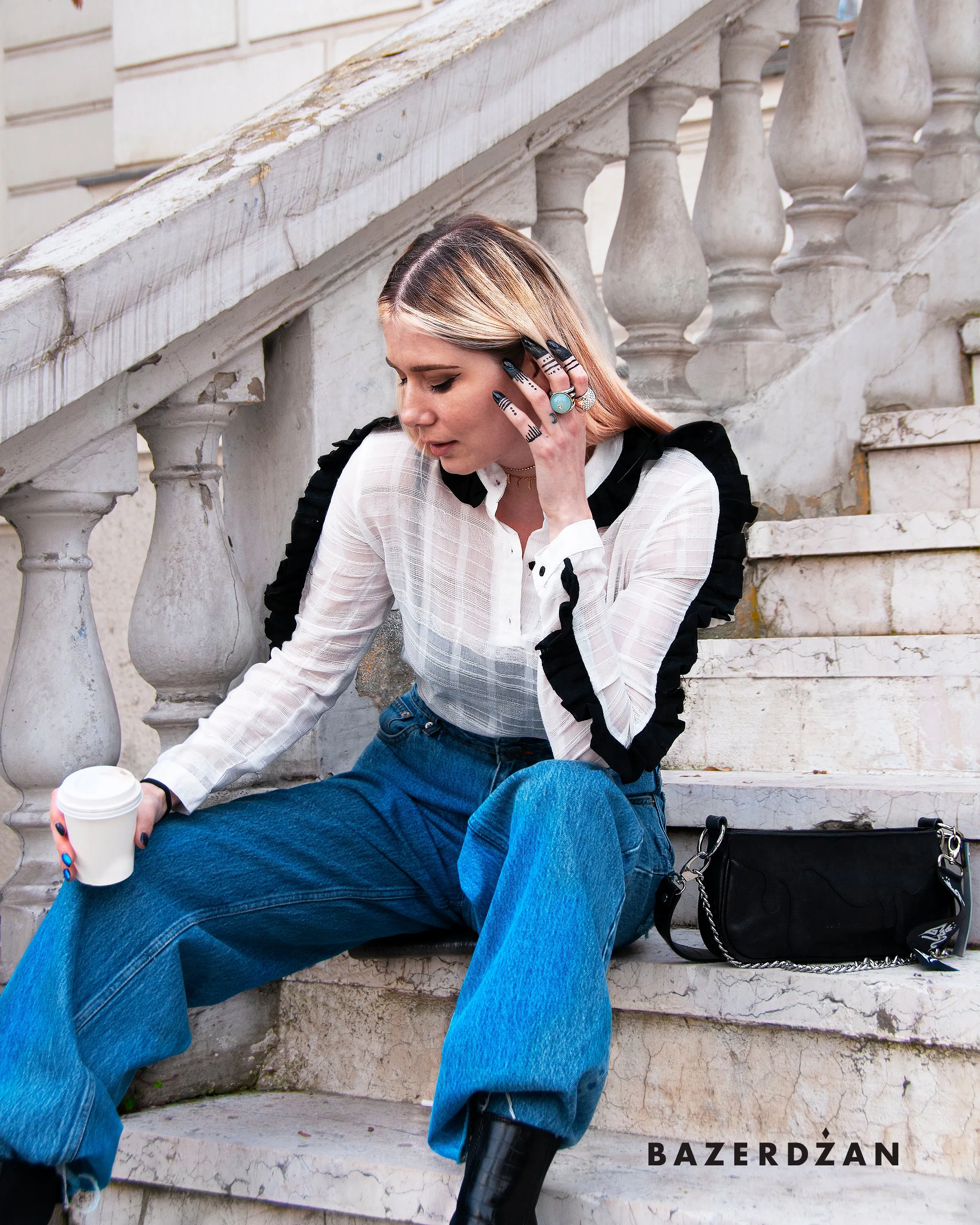 Frill Blouse by Bazerdzan