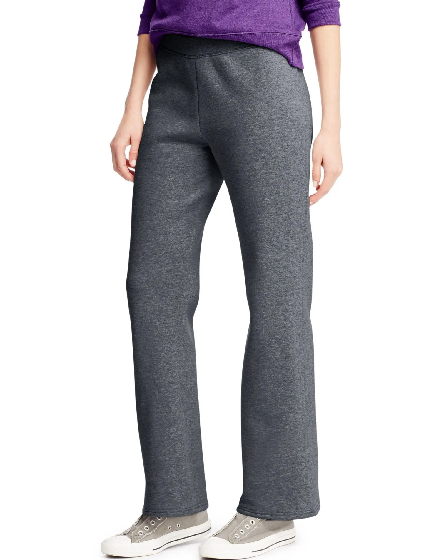 Hanes ComfortSoft EcoSmart Women's Open Bottom Fleece Sweatpants, Sizes S-XXL and Petite