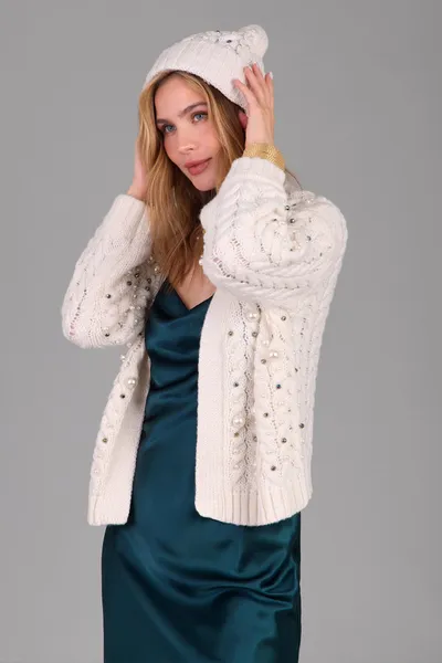Holiday Cardigan Pearl Knit