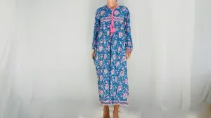 Indian Gauze Dress. Shirt Dress. Block Print. Sizes XS-XL