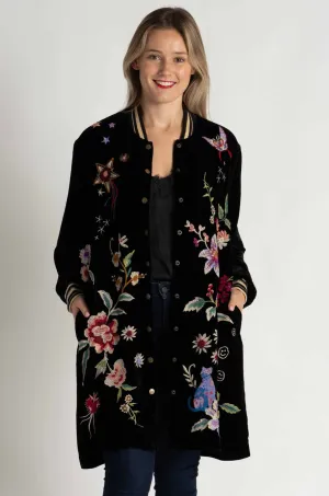 Johnny Was - Long Velvet Bomber Jacket in Colette
