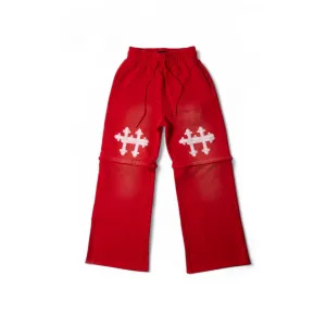 King on Horses Washed Tracksuit Pant / Short Red
