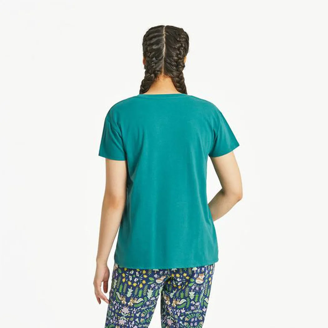 Life is Good Women's Starry Night Nordic Fox Snuggle Up Relaxed Sleep Vee