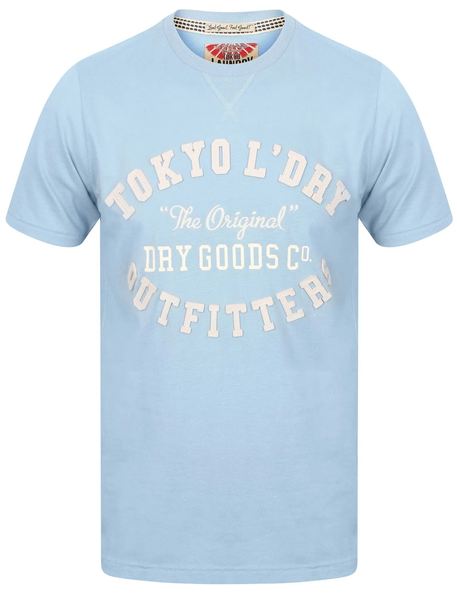 Mens Applique Cotton T-Shirt In Angel Falls - Tokyo Laundry