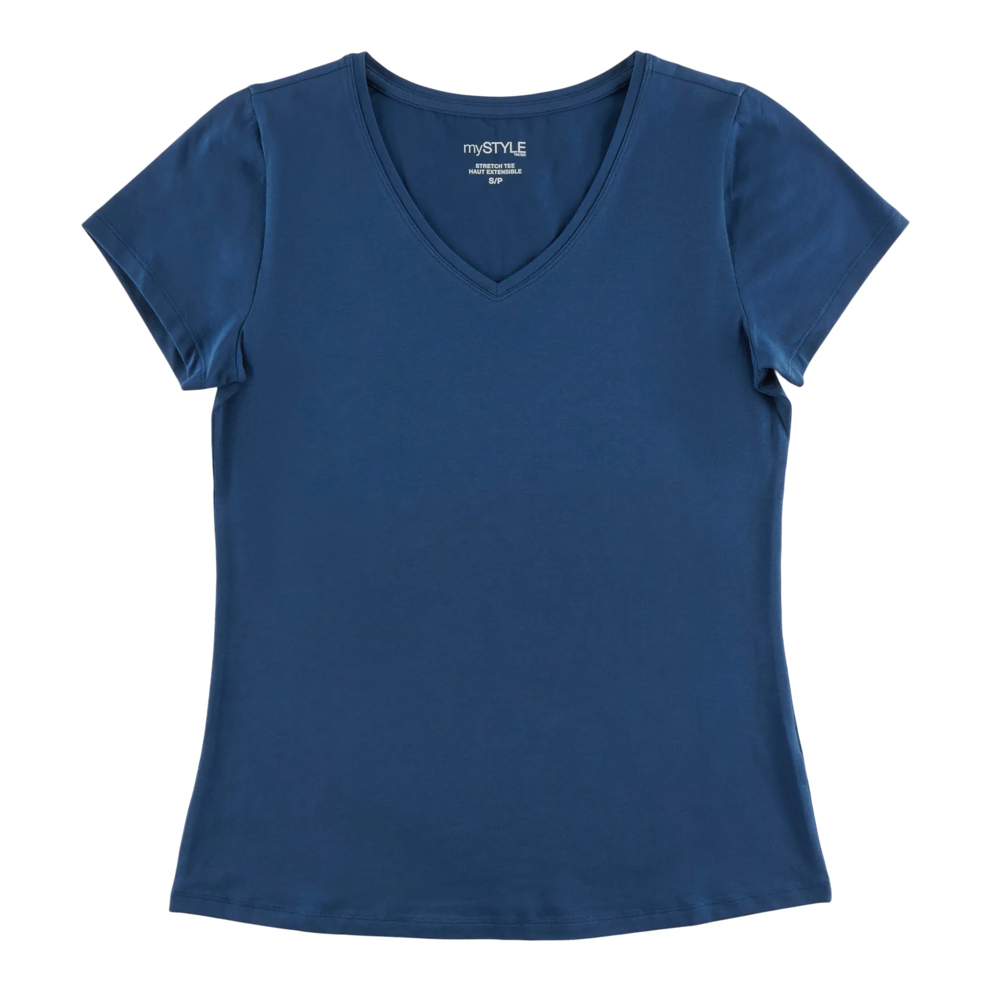 mySTYLE Women's V-Neck Stretch T-Shirt