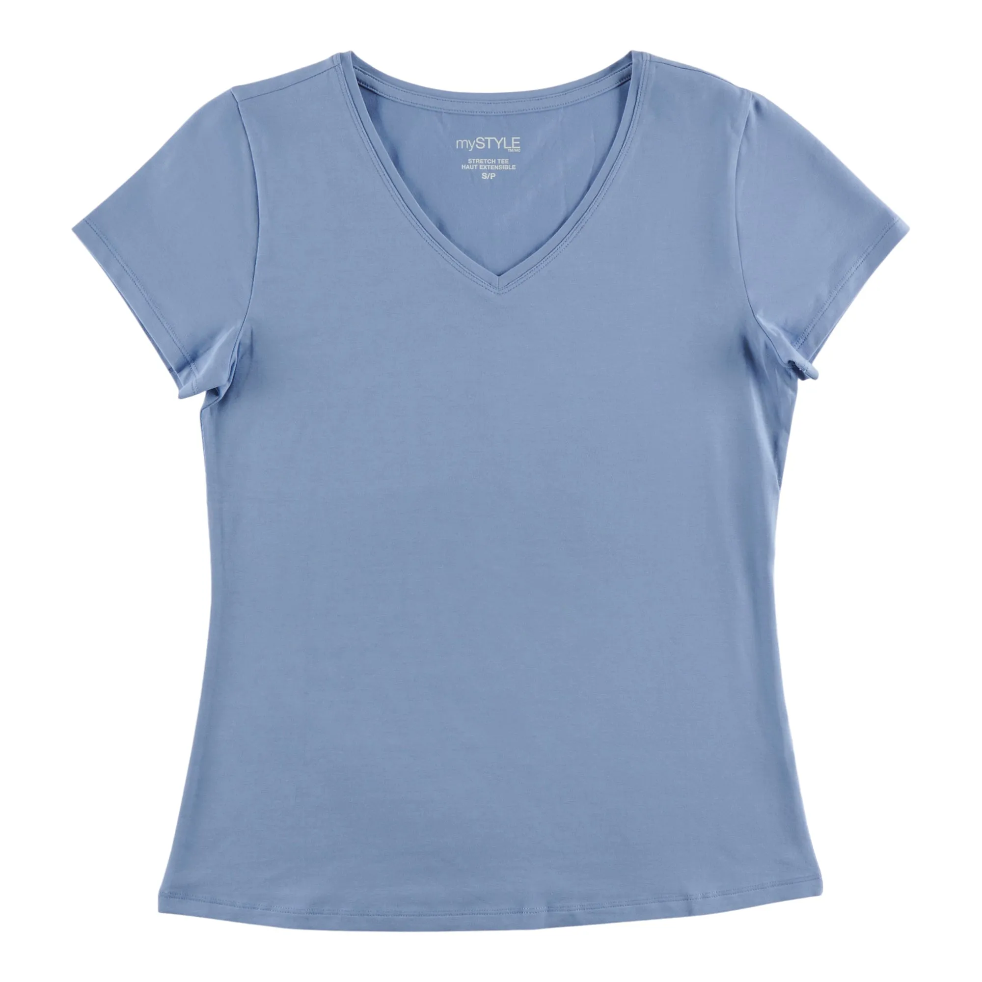 mySTYLE Women's V-Neck Stretch T-Shirt