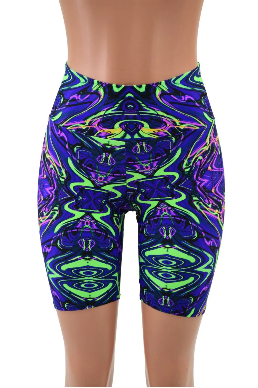 Neon Melt High Waist Bike Shorts