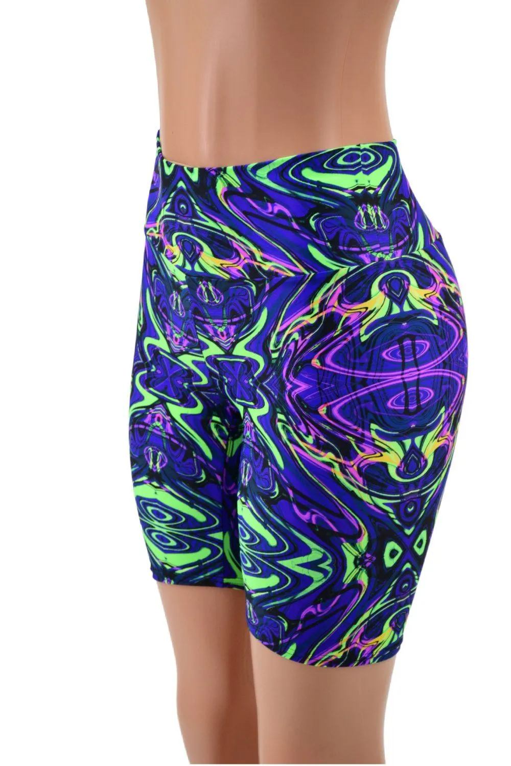 Neon Melt High Waist Bike Shorts