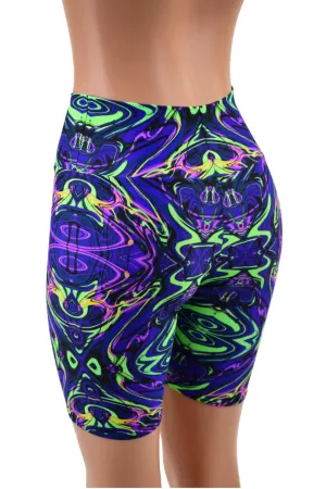 Neon Melt High Waist Bike Shorts