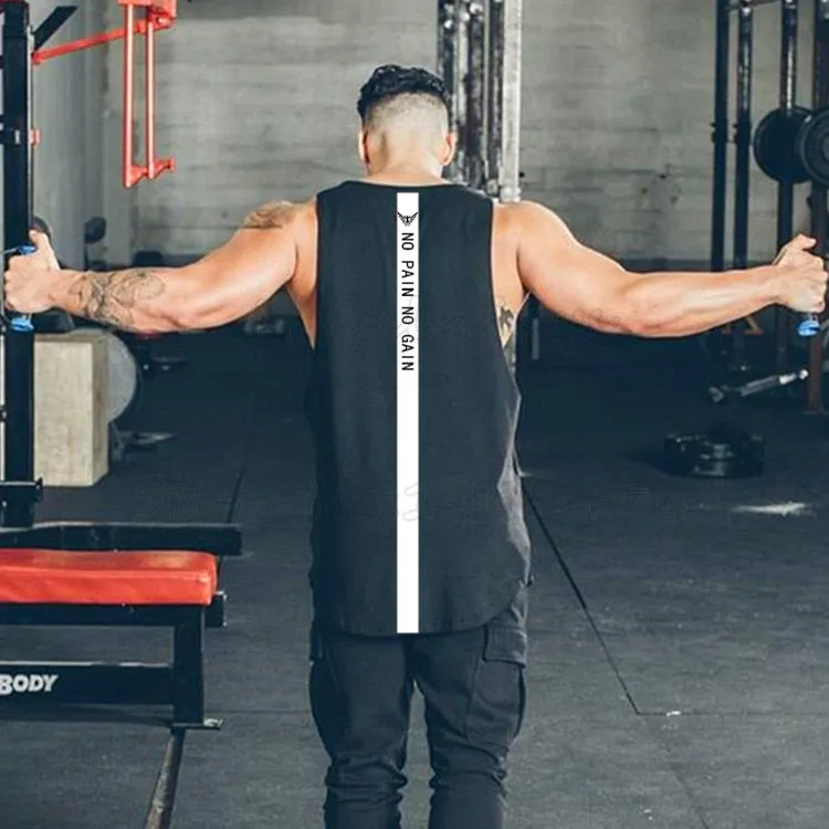 No Pain No Gain Back Line Printed Tank Top