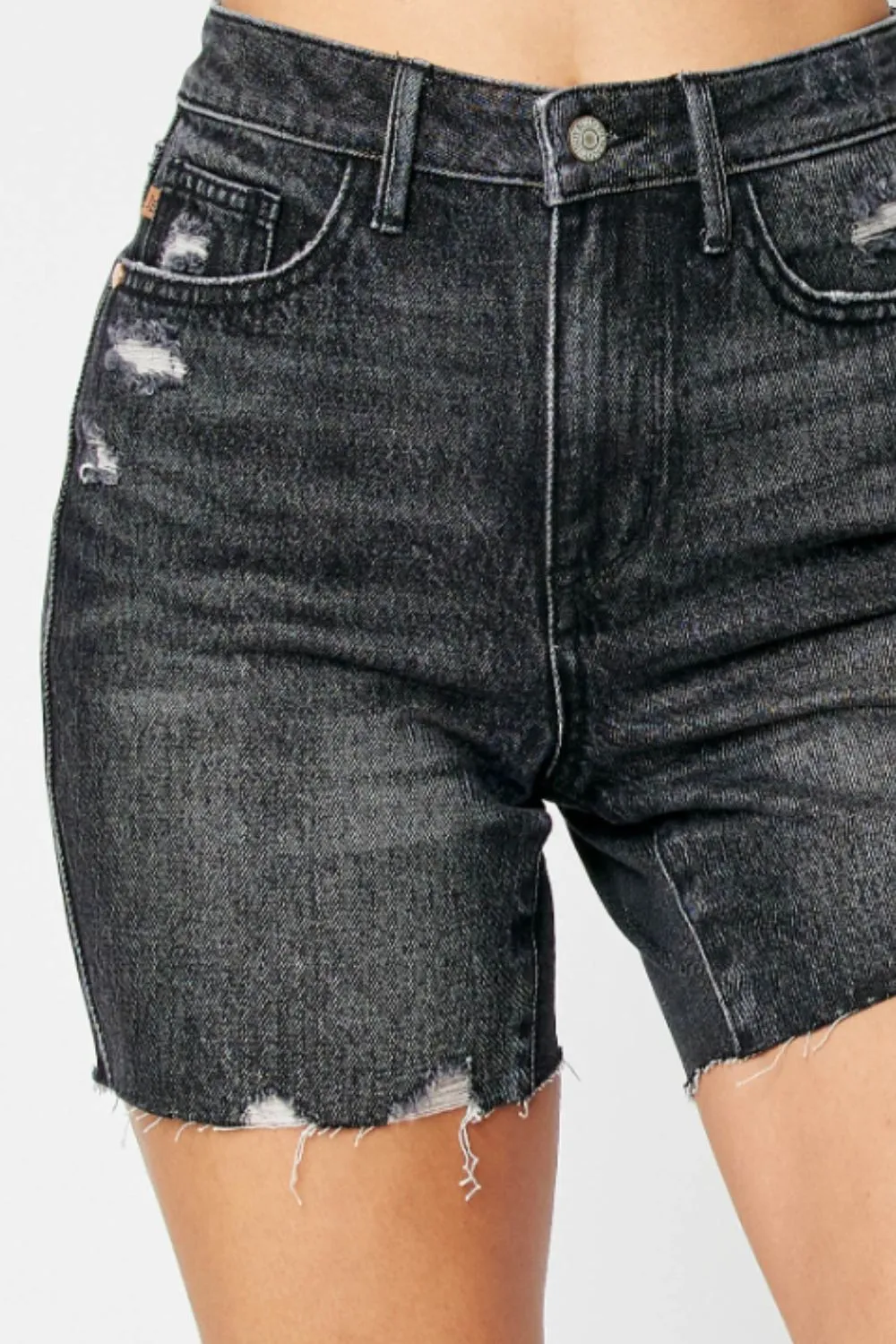 Not Enough Black Denim Shorts