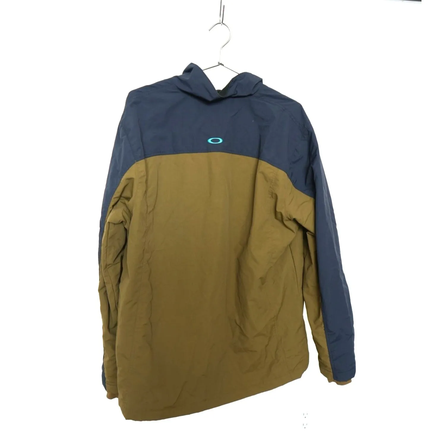"Retail" Oakley 100% Nylon Full Zip Windbreaker Jacket Navy Blue/Brown Large Men's