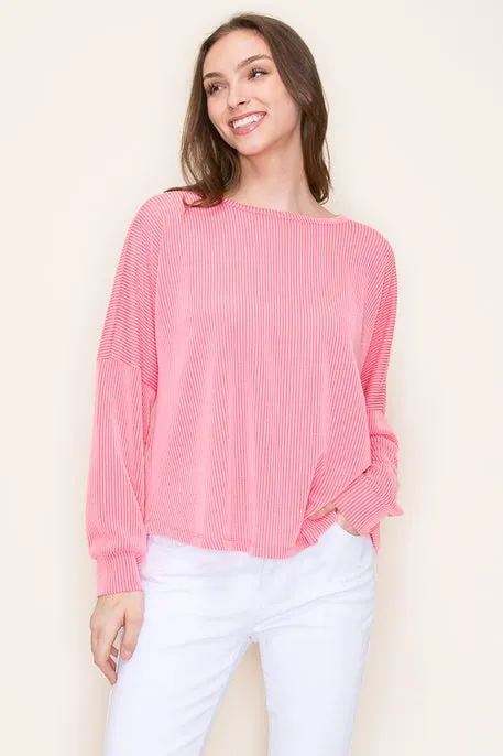 Ribbed Round Neck Top