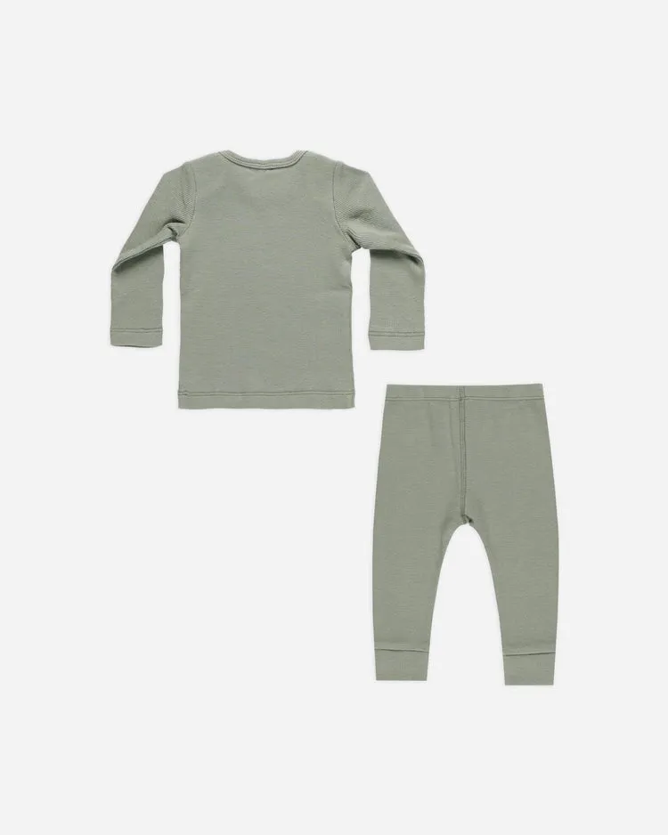 RIBBED TEE   LEGGING SET || BASIL