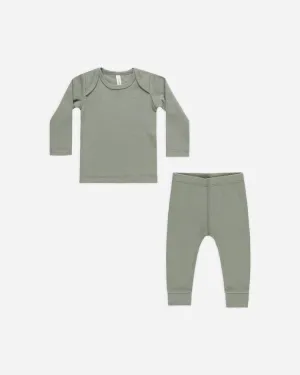 RIBBED TEE   LEGGING SET || BASIL