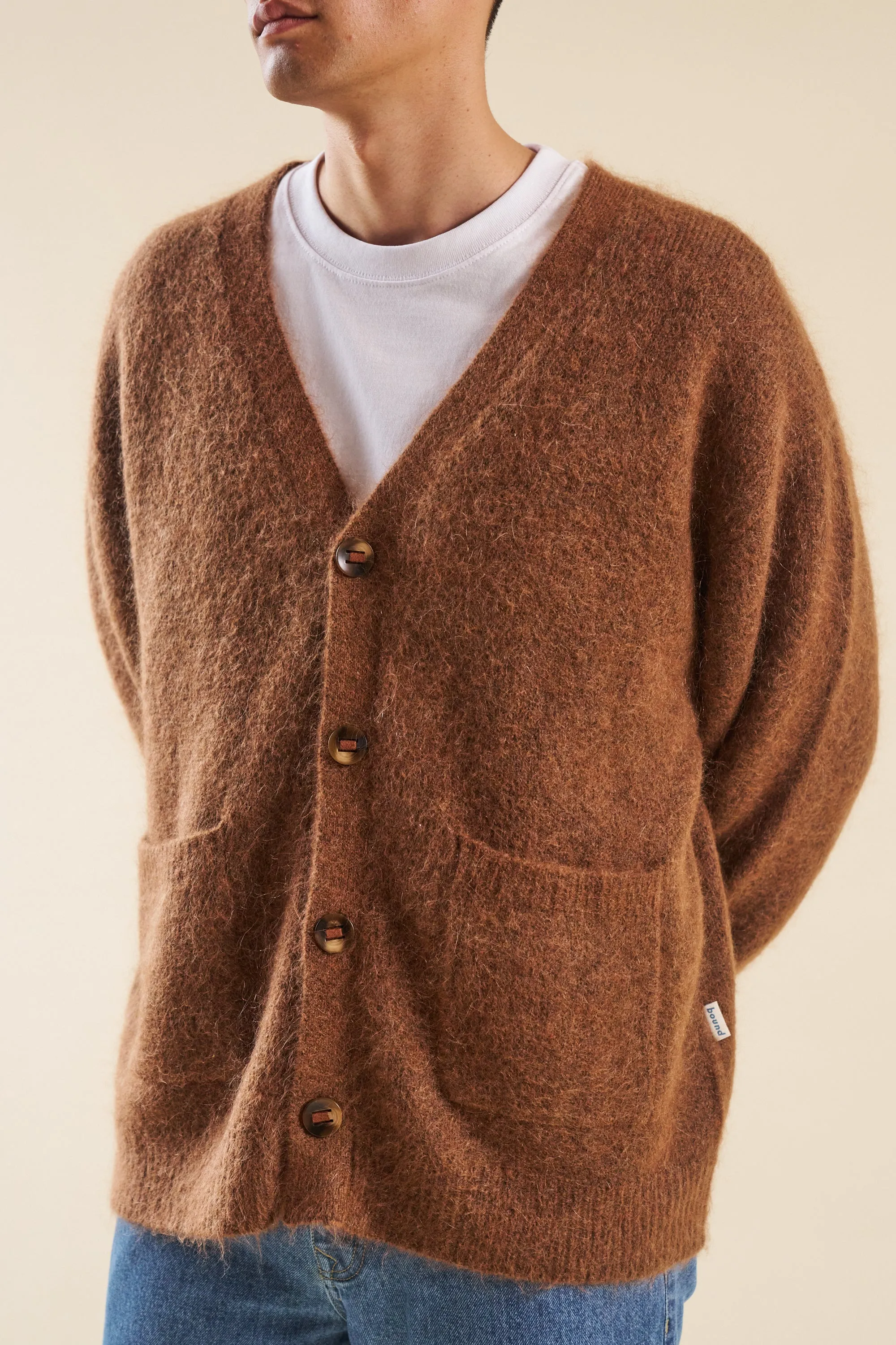 SAWYER MOHAIR CARDIGAN - BROWN
