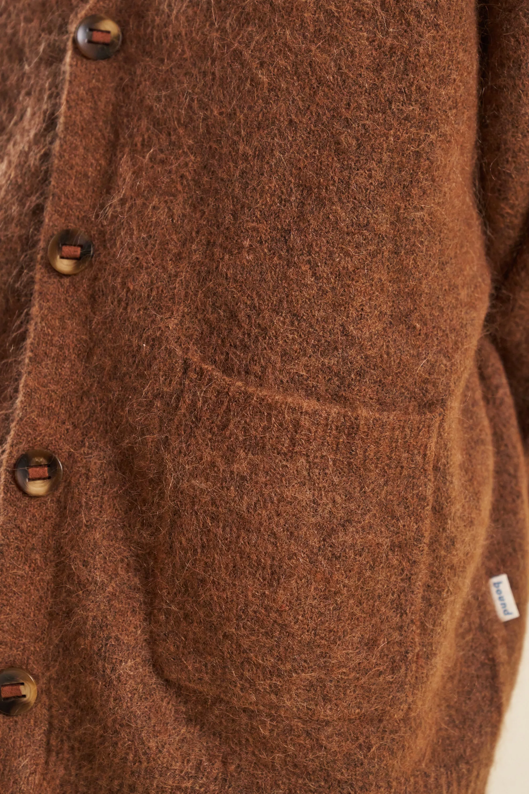 SAWYER MOHAIR CARDIGAN - BROWN