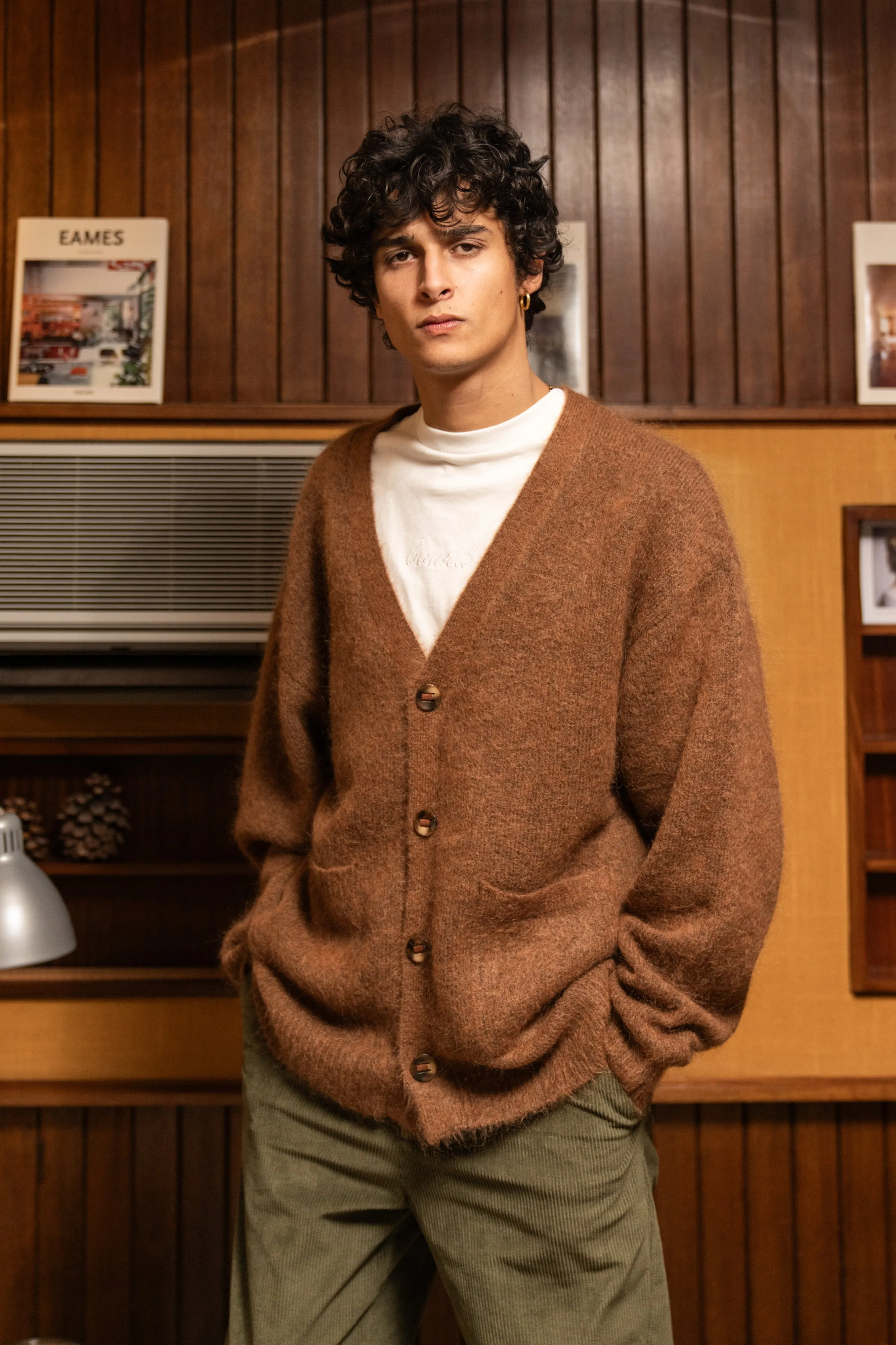 SAWYER MOHAIR CARDIGAN - BROWN
