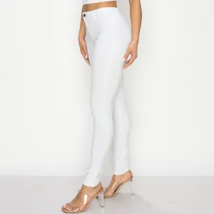 Skinny Stretch Colored Pants in White