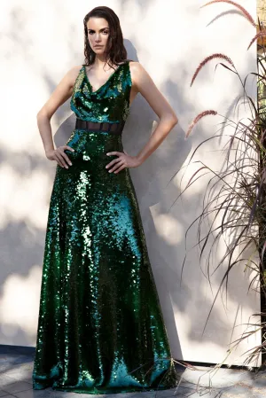 Sleeveless Sequin A-line Dress