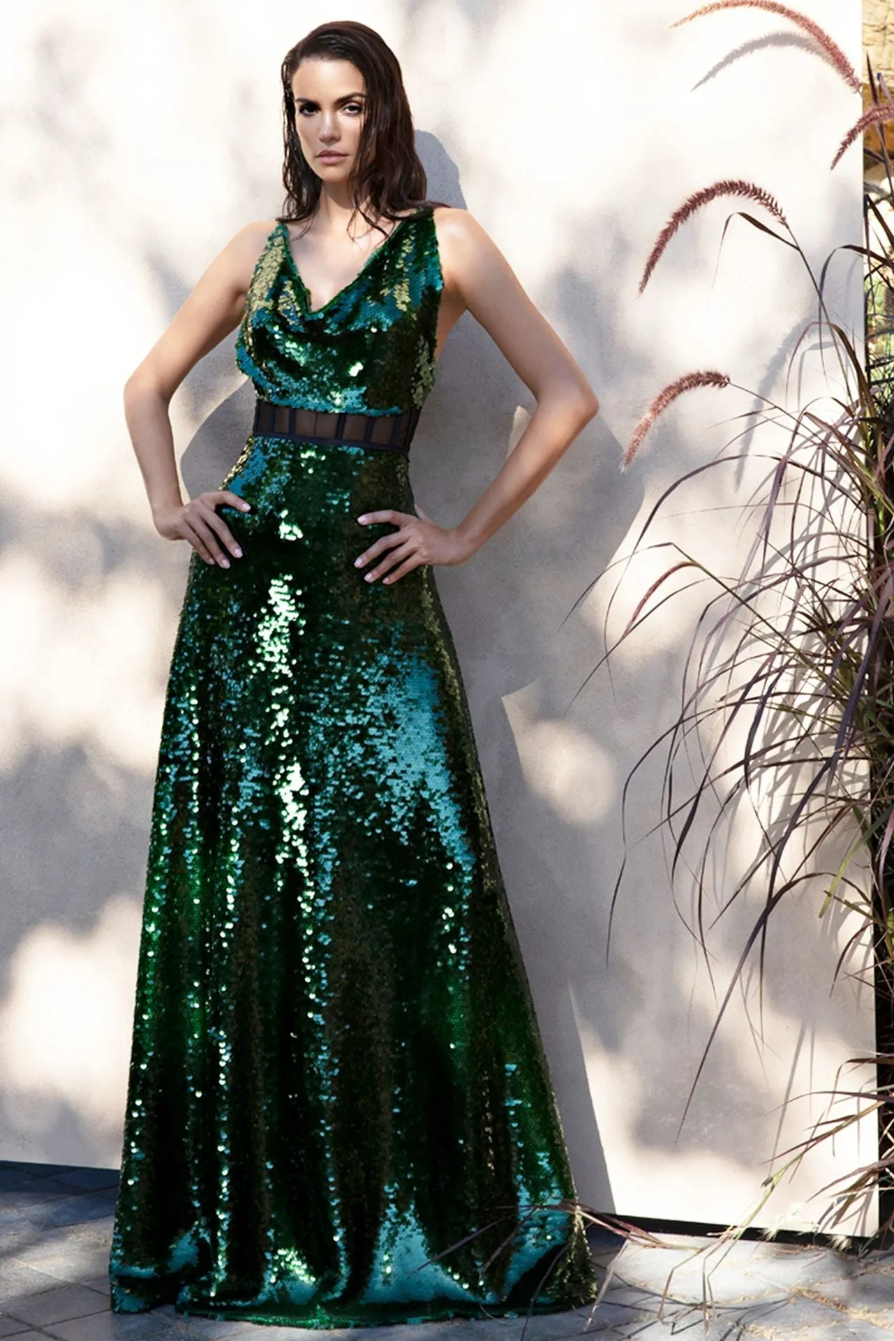 Sleeveless Sequin A-line Dress