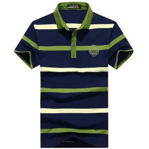 Summer Striped Casual Cotton Polo Shirt