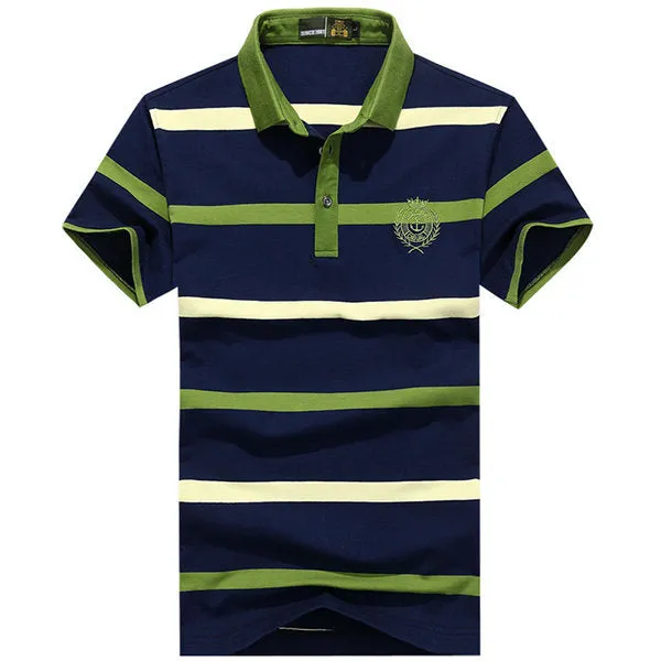 Summer Striped Casual Cotton Polo Shirt