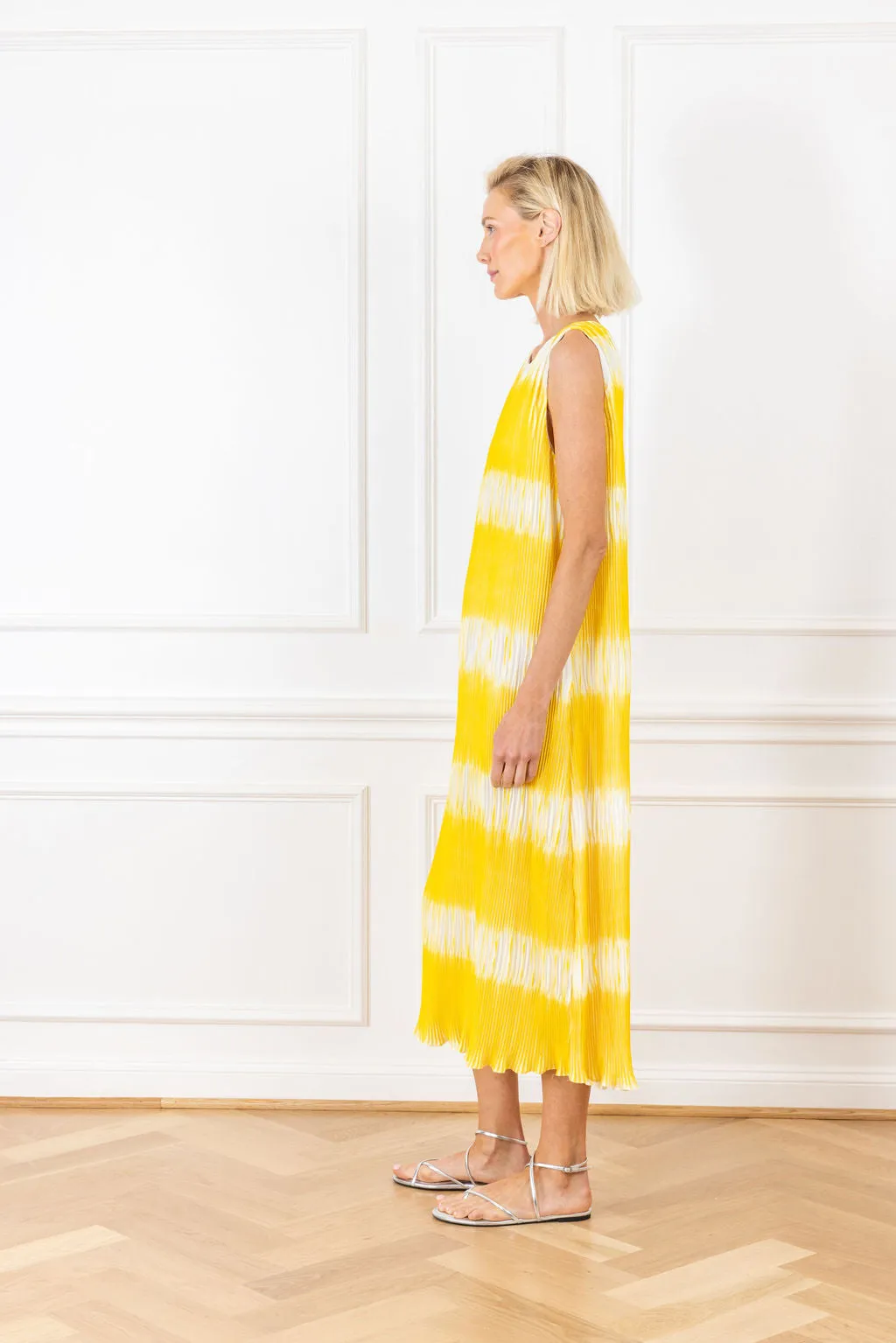 Sunshine Pleated Maxi A-line Dress