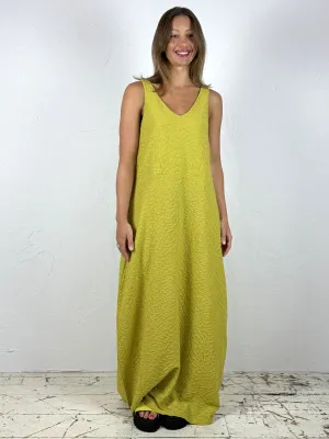 V-Neck Textured Maxi Dress with Pockets 2 Colours