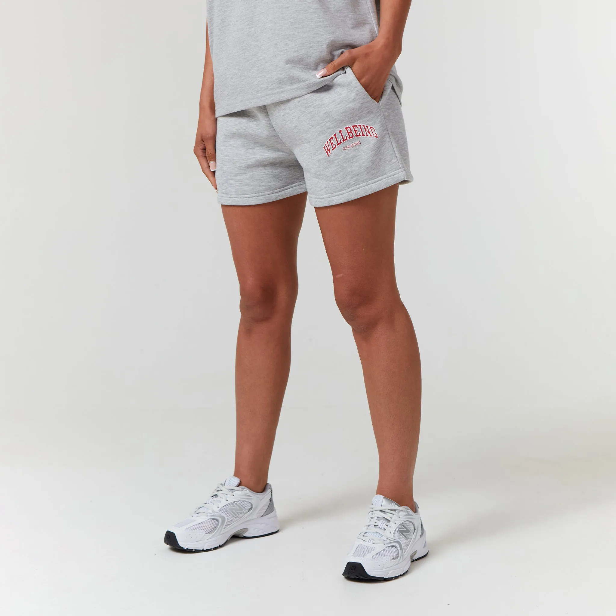 Wellbeing Varsity Twinset | Light Grey Marl