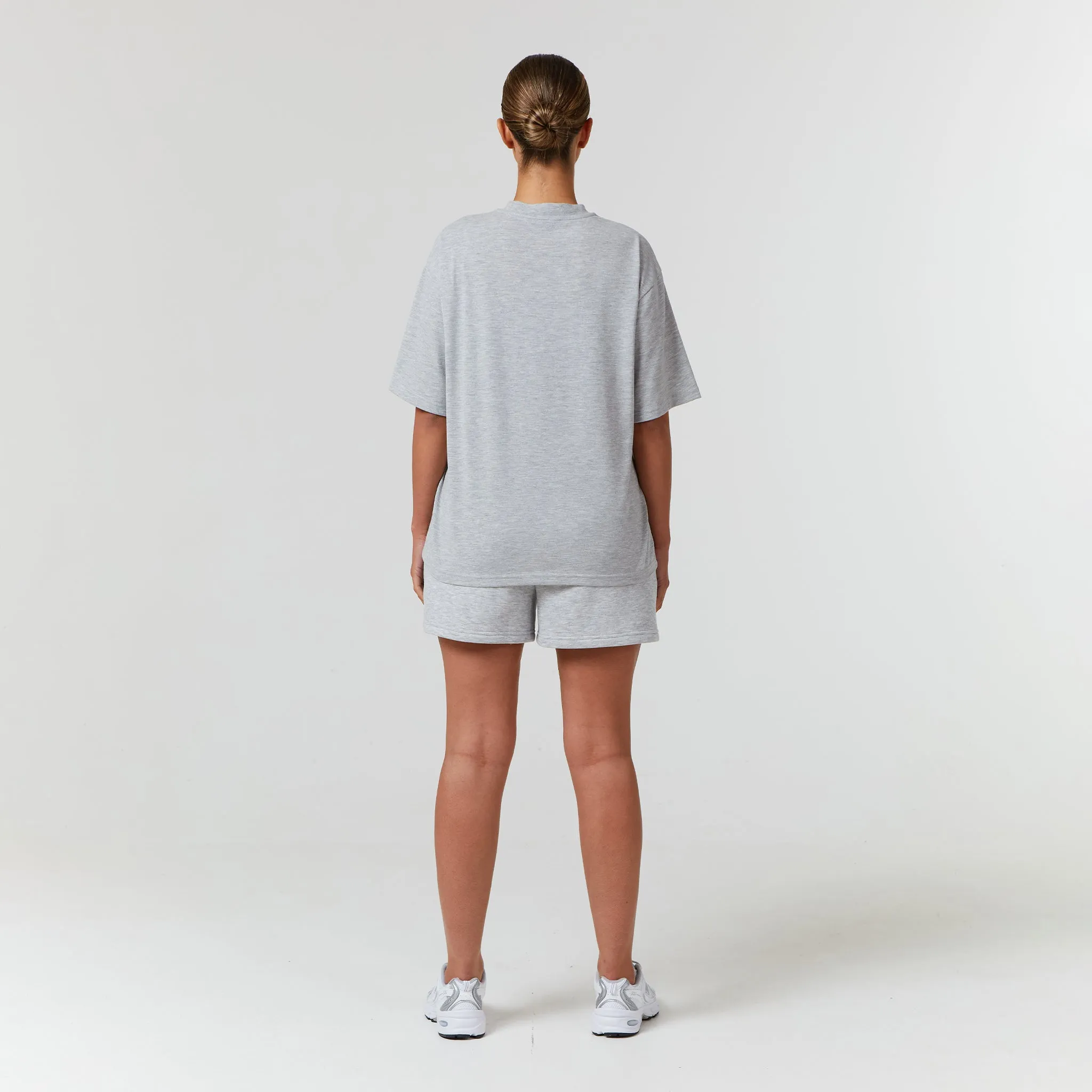 Wellbeing Varsity Twinset | Light Grey Marl