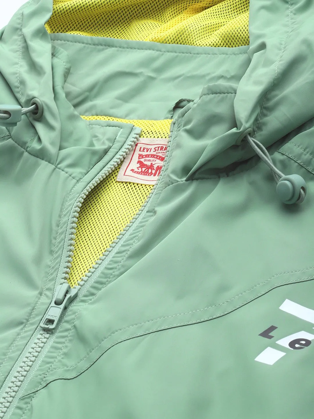 Women's Solid Light Green Hooded Jacket