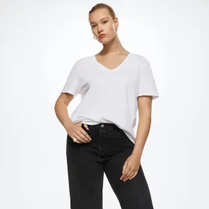 Women's Woliton Short Sleeve V-Neck Minor Fault Tee Shirt